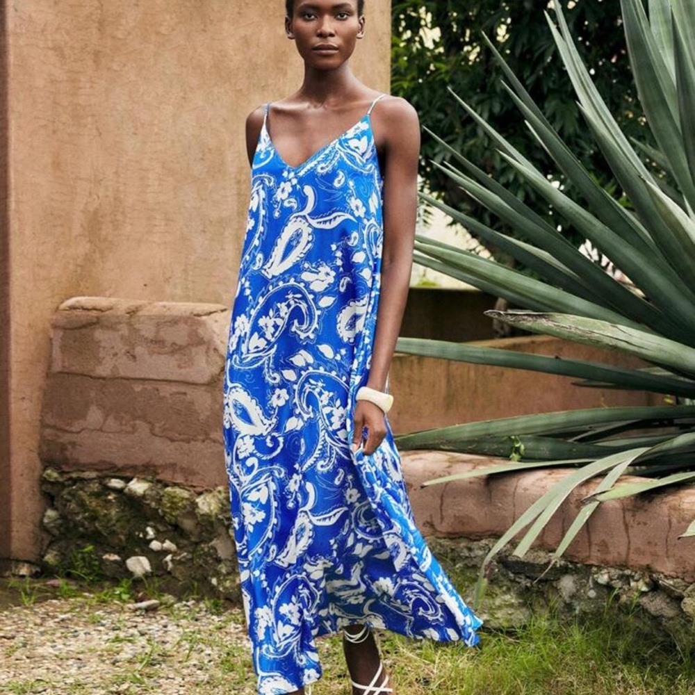 Blue Paisley Maxi Dress